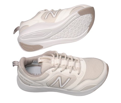 【靴のHOSHIKAWA】  『New Balance WASMP』 22cm〜25.5cm 2E レディース スニーカー レースアップ ランニング ベージュ カジュアル メッシュ 合皮