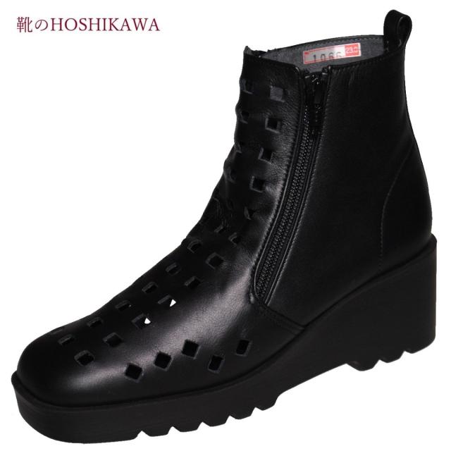 SPORTS NINE 1066 スポーツナイン ショートブーツ 21.5cm〜24.5cm ブラック レディース ショート丈 厚底 ブーツ 本革 国産 秋冬