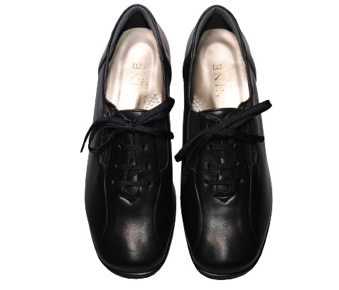 【靴のHOSHIKAWA】  『MODE NINE 2318』 モードナイン レザーシューズ 21.5cm〜25cm EEEE ブラック スクエアトゥ フラット底 防滑 本革 日本製