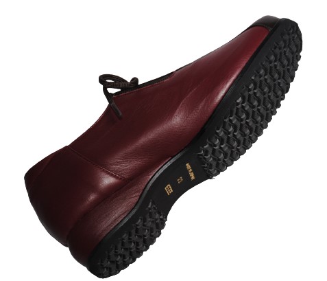 【靴のHOSHIKAWA】  『MODE NINE 2318』 モードナイン レザーシューズ 21.5cm〜25cm EEEE ダークワイン スクエアトゥ フラット底 防滑 本革 日本製