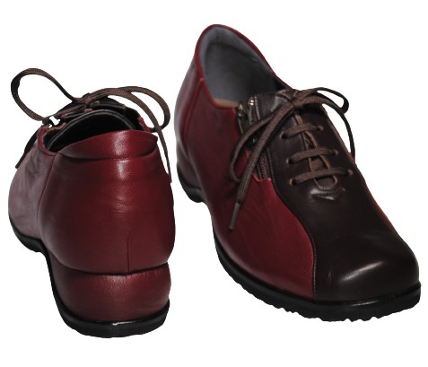 【靴のHOSHIKAWA】  『MODE NINE 2318』 モードナイン レザーシューズ 21.5cm〜25cm EEEE ダークワイン スクエアトゥ フラット底 防滑 本革 日本製