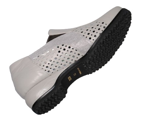 【靴のHOSHIKAWA】  『MODE NINE 2330』 モードナイン スリッポン 21.5cm〜25cm EEEE ライトグレー スクエアトゥ フラット底 防滑 本革 日本製