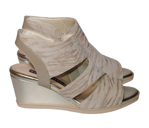 【靴のHOSHIKAWA】  『NINE DI NINE 2706』 ナインディナイン ブーツサンダル 21.5cm〜24.5cm EEE ベージュ レディース ウェッジヒール 本革 国産 春夏