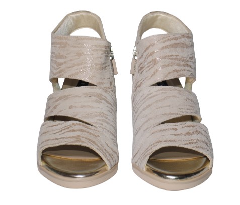 【靴のHOSHIKAWA】  『NINE DI NINE 2706』 ナインディナイン ブーツサンダル 21.5cm〜24.5cm EEE ベージュ レディース ウェッジヒール 本革 国産 春夏