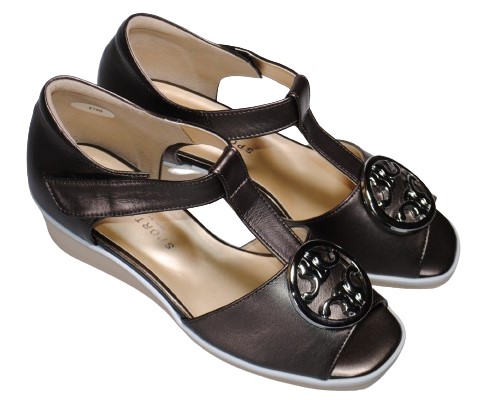 【靴のHOSHIKAWA】  『SPORTS NINE 2790』 スポーツナイン サンダル 21.5cm〜24.5cm EEE ブロンズ オープントゥ ウェッジソール マジック 日本製 本革 春夏