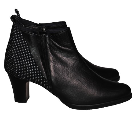 【靴のHOSHIKAWA】  『NINE DI NINE 6515』 ナインディナイン ブーツ 22.5cm〜24.5cm EEE  ショートブーツ ショート丈 ヒール 本革 国産 秋冬