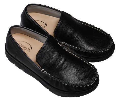 【靴のHOSHIKAWA】  『AIRRUN 6847』 エアーラン スリッポン 22.5cm〜24.5cm EEEE ブラック カジュアル レディース ローファー 牛革 厚底 軽い 幅広 国産