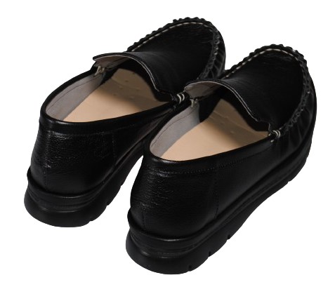 【靴のHOSHIKAWA】  『AIRRUN 6847』 エアーラン スリッポン 22.5cm〜24.5cm EEEE ブラック カジュアル レディース ローファー 牛革 厚底 軽い 幅広 国産