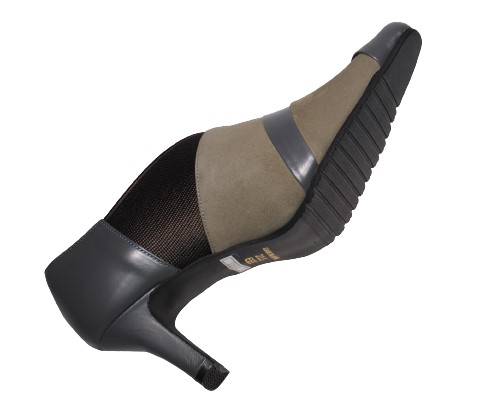 【靴のHOSHIKAWA】  『NINE DI NINE 7805』 ナインディナイン パンプス 21.5cm〜24.5cm EEE グレー レディース ヒール カジュアル 本革 国産