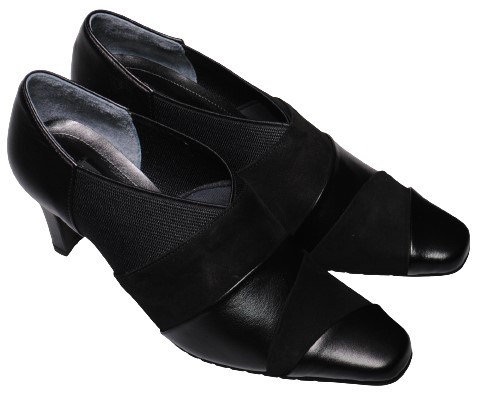 【靴のHOSHIKAWA】  『NINE DI NINE 7805』 ナインディナイン パンプス 21.5cm〜24.5cm EEE ブラック レディース ヒール カジュアル 本革 国産