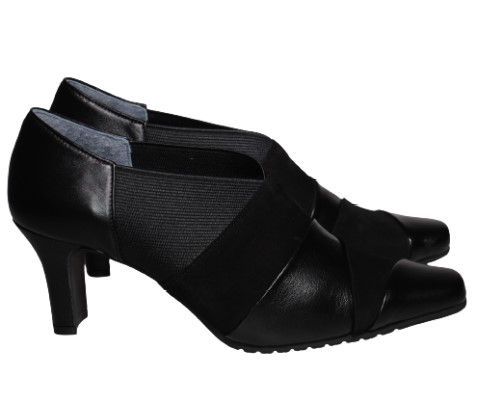 【靴のHOSHIKAWA】  『NINE DI NINE 7805』 ナインディナイン パンプス 21.5cm〜24.5cm EEE ブラック レディース ヒール カジュアル 本革 国産