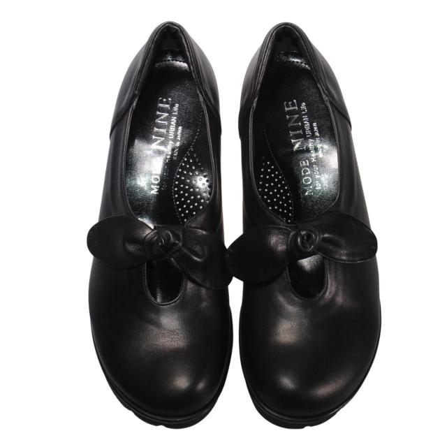 【靴のHOSHIKAWA】  『MODE NINE 7815』 モードナイン スリッポン 21.5cm〜25cm EEEE ブラック オブリークトゥ 幅が広い 防滑 本革 日本製