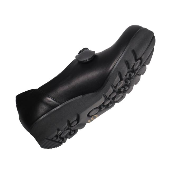 【靴のHOSHIKAWA】  『MODE NINE 7815』 モードナイン スリッポン 21.5cm〜25cm EEEE ブラック オブリークトゥ 幅が広い 防滑 本革 日本製