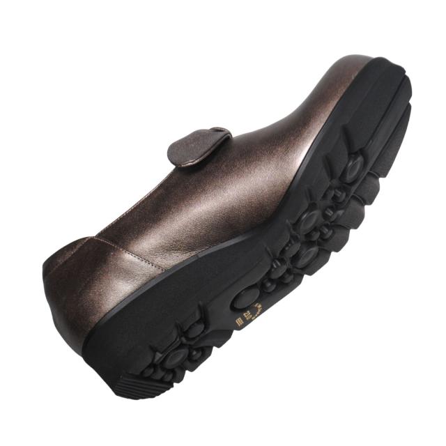 【靴のHOSHIKAWA】  『MODE NINE 7815』 モードナイン スリッポン 21.5cm〜25cm EEEE ガンメタ オブリークトゥ 幅が広い 防滑 本革 日本製