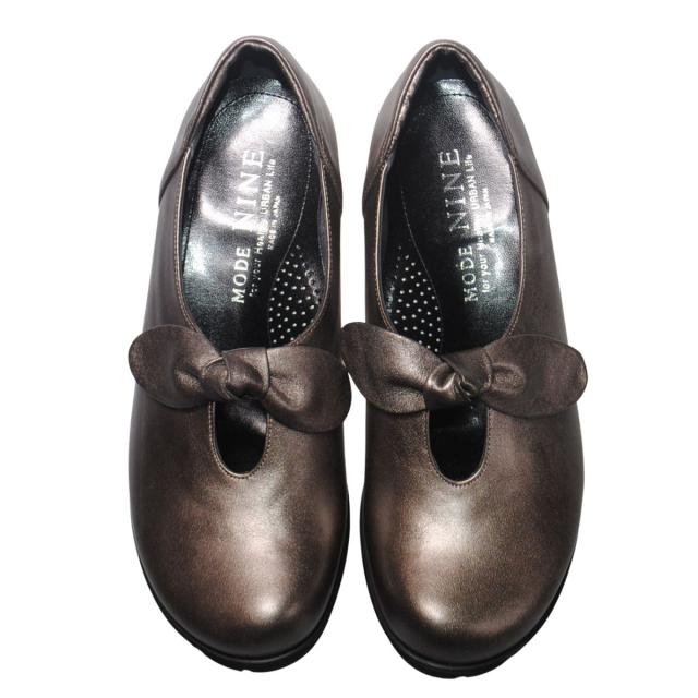 【靴のHOSHIKAWA】  『MODE NINE 7815』 モードナイン スリッポン 21.5cm〜25cm EEEE ガンメタ オブリークトゥ 幅が広い 防滑 本革 日本製