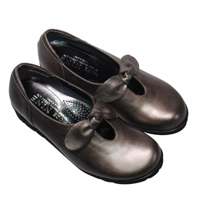 【靴のHOSHIKAWA】  『MODE NINE 7815』 モードナイン スリッポン 21.5cm〜25cm EEEE ガンメタ オブリークトゥ 幅が広い 防滑 本革 日本製