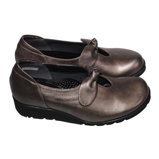 【靴のHOSHIKAWA】  『MODE NINE 7815』 モードナイン スリッポン 21.5cm〜25cm EEEE ガンメタ オブリークトゥ 幅が広い 防滑 本革 日本製