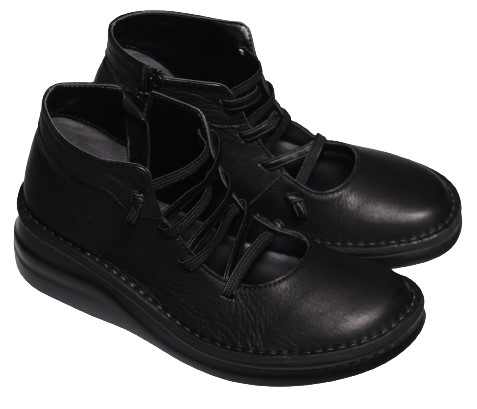 【靴のHOSHIKAWA】  『SPORTS NINE 84203』 スポーツナイン ショートブーツ 22cm〜24.5cm レディース ブラック ショート丈 サイドファスナー スムースレザー 本革 国産