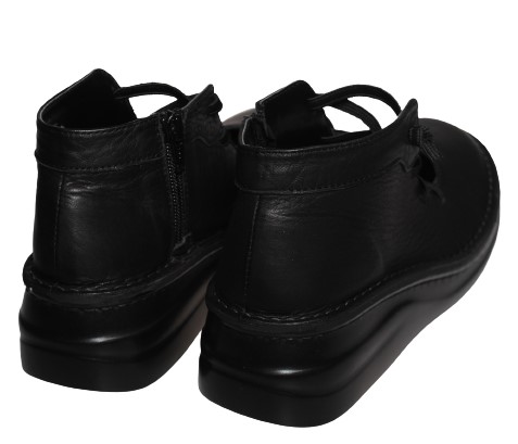 【靴のHOSHIKAWA】  『SPORTS NINE 84203』 スポーツナイン ショートブーツ 22cm〜24.5cm レディース ブラック ショート丈 サイドファスナー スムースレザー 本革 国産