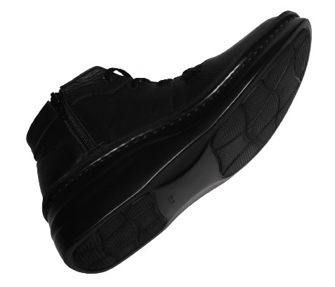 【靴のHOSHIKAWA】  『SPORTS NINE 84203』 スポーツナイン ショートブーツ 22cm〜24.5cm レディース ブラック ショート丈 サイドファスナー スムースレザー 本革 国産