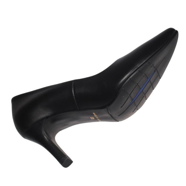 【靴のHOSHIKAWA】  『NINE DI NINE 8520』 ナインディナイン パンプス 21.5cm〜25cm EEE ブラック レディース ヒール カジュアル ビジネス 本革 国産