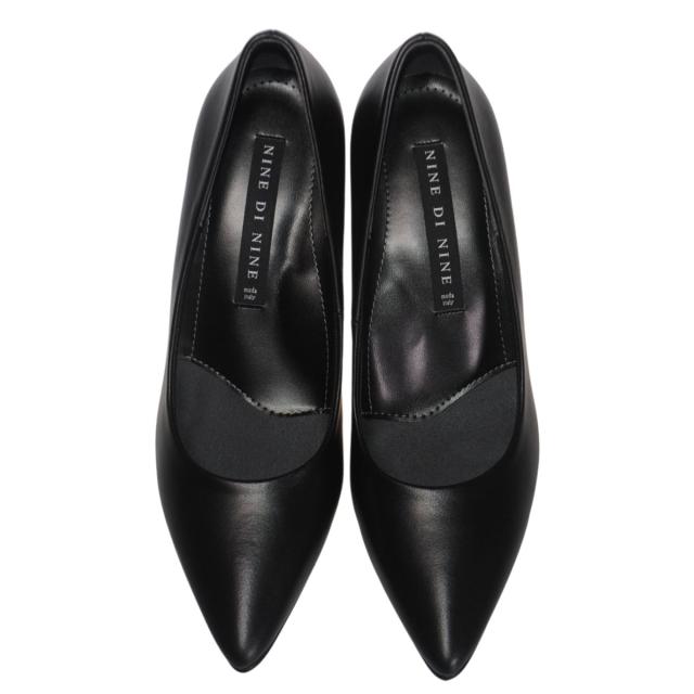 【靴のHOSHIKAWA】  『NINE DI NINE 8520』 ナインディナイン パンプス 21.5cm〜25cm EEE ブラック レディース ヒール カジュアル ビジネス 本革 国産