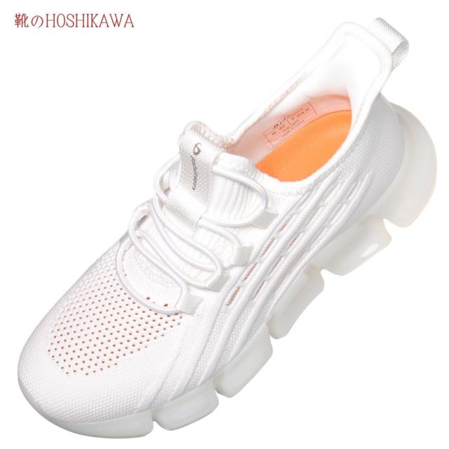 【靴のHOSHIKAWA】  『phiten PHL-003』 ファイテン スニーカー 22.5cm〜25cm レディース 手を使わない ゴムレース スリッポン 合皮 疲れない 軽量