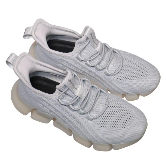 【靴のHOSHIKAWA】  『phiten PHL-003』 ファイテン スニーカー 22.5cm〜25cm レディース 手を使わない ゴムレース スリッポン シルバー ストレッチ 合皮 疲れない 軽量