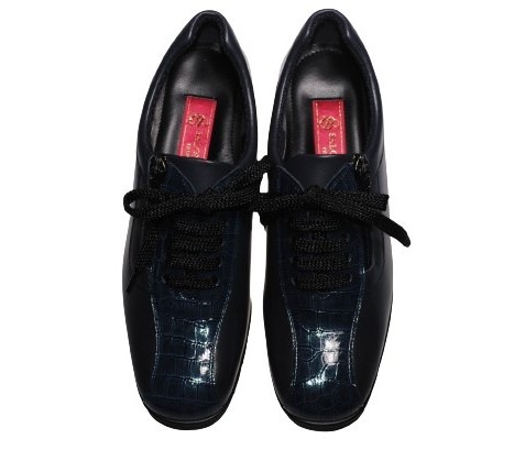 【靴のHOSHIKAWA】  『SALON DE GRES 18644』 21.5cm〜25cm EEEE サロンドグレー コンフォートシューズ ネイビー エナメル型押し 日本製 本革 幅広