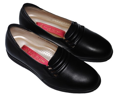 【靴のHOSHIKAWA】  『SALON DE GRES 6491』 サロンドグレー ブラック 21.5cm〜25cm EE パンプス 牛革 コンフォート ローヒール