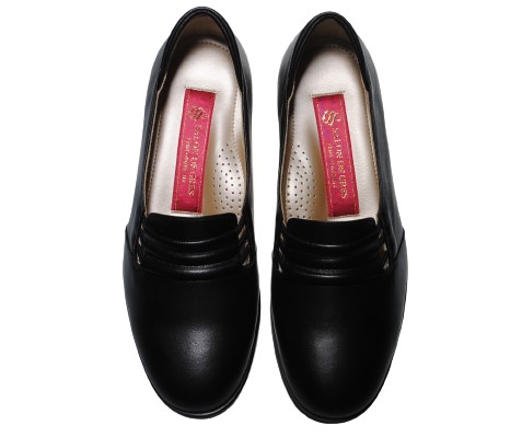 【靴のHOSHIKAWA】  『SALON DE GRES 6491』 サロンドグレー ブラック 21.5cm〜25cm EE パンプス 牛革 コンフォート ローヒール