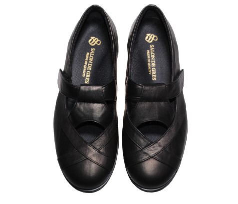 【靴のHOSHIKAWA】  『SALON DE GRES 5065』 サロンドグレー コンフォートシューズ 21.5cm〜25cm EEEEE レディース マジックテープ 日本製 牛革