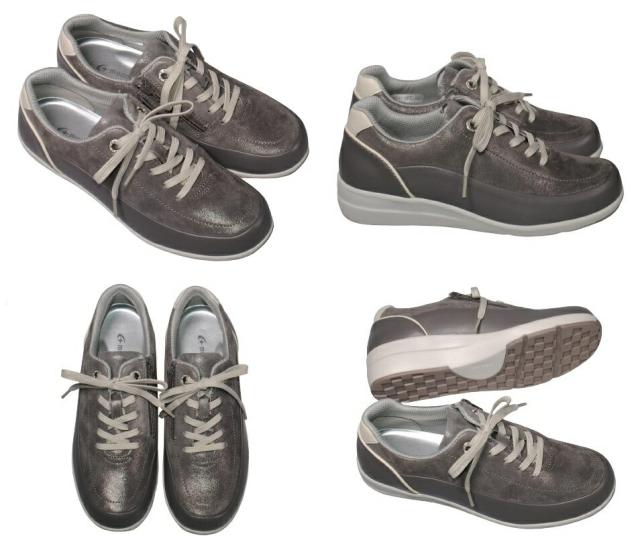 【靴のHOSHIKAWA】  『SPORTH 0215』 スポルス レースアップ 22cm〜24.5cm EEE コンフォート チャコール 内側ファスナー ウェッジソール 牛革 低反発ソール