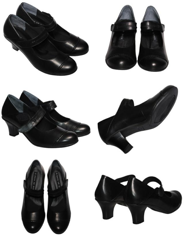 【靴のHOSHIKAWA】  『NINE DI NINE 0278』 ナインディナイン パンプス 21.5cm〜24.5cm EEE ブラック レディース ヒール 外反母趾 本革 国産