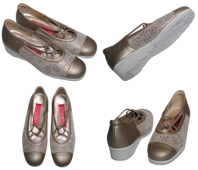 【靴のHOSHIKAWA】  『SALON DE GRES 13687』 サロンドグレー バレエシューズ 21.5cm〜25cm EEEE レディース アイボリー パンプス ウェッジソール 牛革 国産