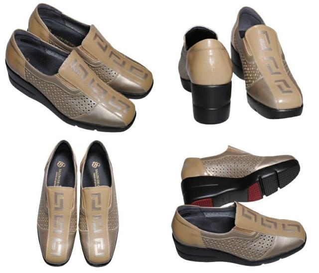 【靴のHOSHIKAWA】  『SALON DE GRES 18582』 サロンドグレー スリッポン 21.5cm〜25cm EEEE シルバー レディース 国産 本革 外反母趾 コンフォート