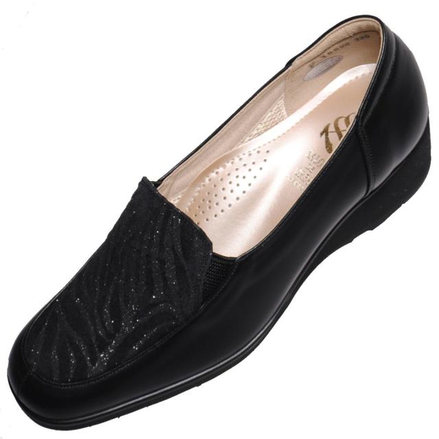 【靴のHOSHIKAWA】  『SALON DE GRES 18620』 サロンドグレー ブラック 21.5cm〜25cm EEEE ローファー スクエアトゥ 牛革 日本製