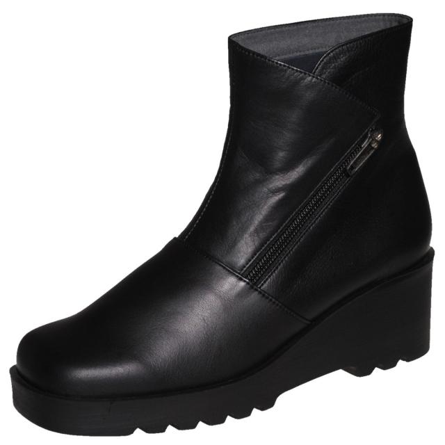 【靴のHOSHIKAWA】  『Dona Miss 22524』 21.5cm〜24.5cm EEE ドナミス ミドルブーツ レディース パープル サイドファスナー 厚底 国産 本革 秋冬