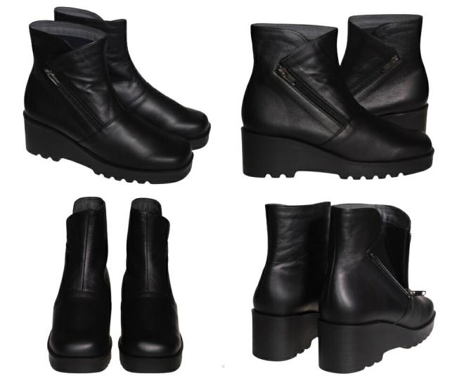 【靴のHOSHIKAWA】  『Dona Miss 22524』 21.5cm〜24.5cm EEE ドナミス ミドルブーツ レディース パープル サイドファスナー 厚底 国産 本革 秋冬