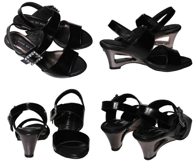 【靴のHOSHIKAWA】  『NINE DI NINE 2341』 ナインティナイン バックバンドサンダル 21.5cm〜24.5cm EEE ライトオーク ウェッジヒール 国産 本革 春夏