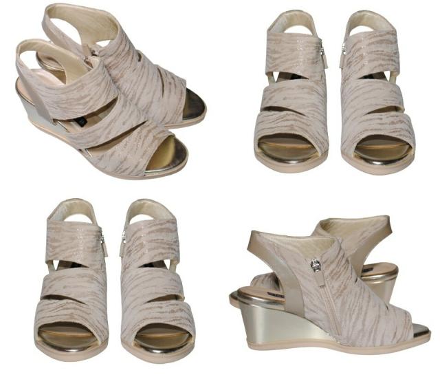 【靴のHOSHIKAWA】  『NINE DI NINE 2706』 ナインディナイン ブーツサンダル 21.5cm〜24.5cm EEE ベージュ レディース ウェッジヒール 本革 国産 春夏