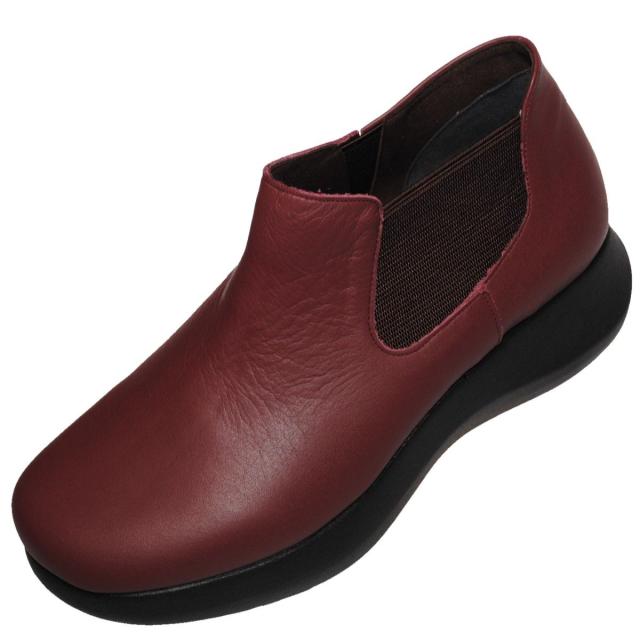 【靴のHOSHIKAWA】  『A-OK 38251』 エーオーケー ブーティー 22.5cm〜24.5cm EEEE レディース オリーブ サイドゴア 厚底 ショート丈 牛革 日本製 秋冬