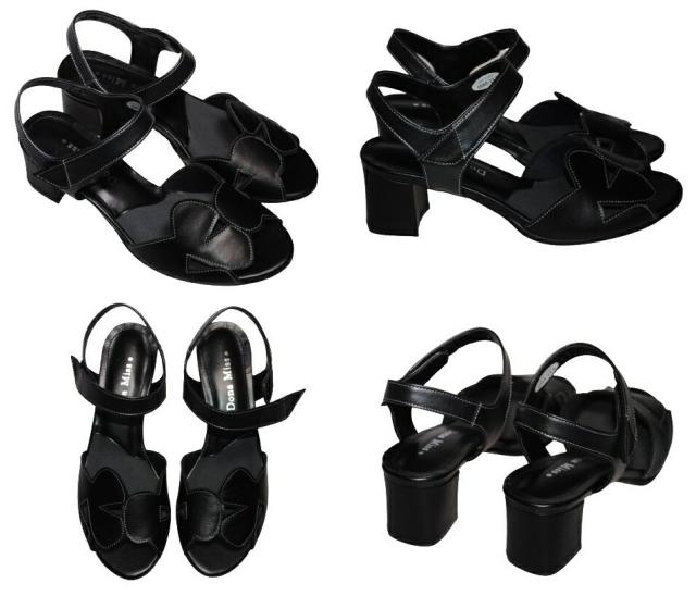 【靴のHOSHIKAWA】  『Dona Miss 6044』 ドナミス バックバンドサンダル 21.5cm〜24.5cm EEE レッド レディース ヒール マジックテープ 国産 本革 春夏