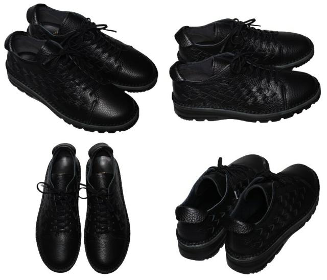 【靴のHOSHIKAWA】  『A-OK 7287』 エーオーケー レザースニーカー 21.5cm〜25cm EEEE ブラック レースアップ 抗菌防臭 撥水加工 吸汗 軽量 厚底 牛革 日本製