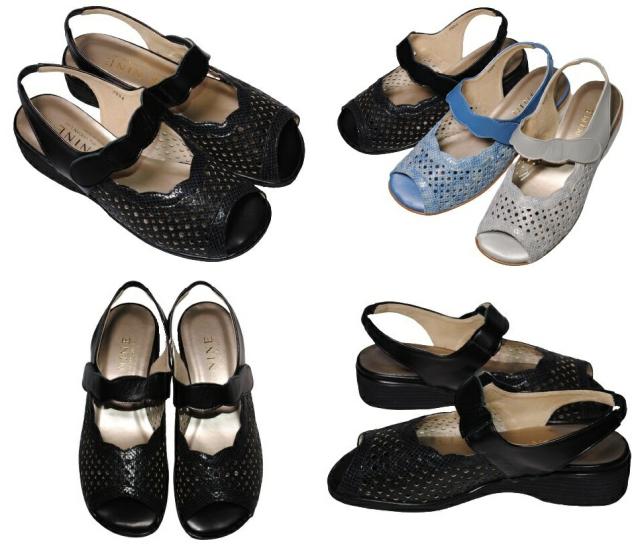 【靴のHOSHIKAWA】  『MODE NINE 7394』 モードナイン サンダル 21.5cm〜25cm EEEE アイボリー スクエアトゥ フラット底 防滑 本革 日本製