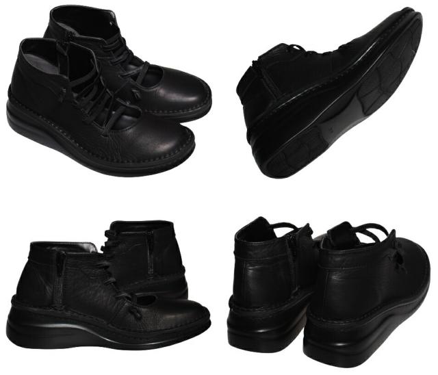 【靴のHOSHIKAWA】  『SPORTS NINE 84203』 スポーツナイン ショートブーツ 22cm〜24.5cm レディース ブラック ショート丈 サイドファスナー スムースレザー 本革 国産