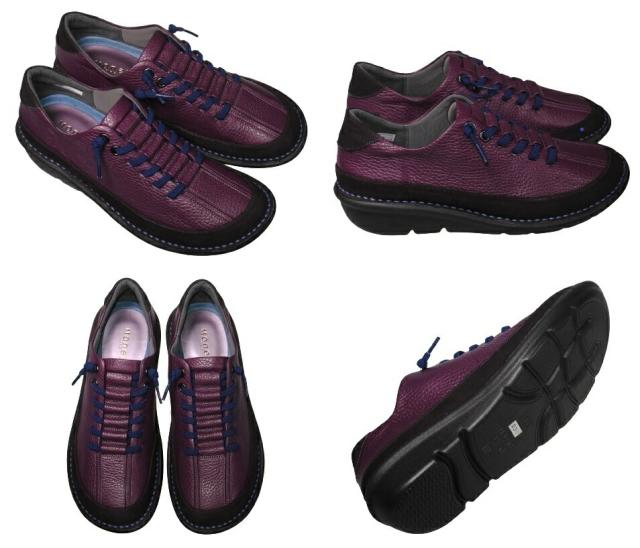 【靴のHOSHIKAWA】  『MONET 881404』 モネ レザーシューズ 21.5cm〜24.5cm EEEE オフシロ/C レディース ラバーレース スリッポン 本革 国産 幅広 春夏