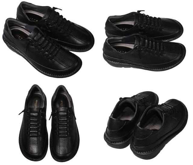 【靴のHOSHIKAWA】  『MONET 881404』 モネ レザーシューズ 21.5cm〜24.5cm EEEE オフシロ/C レディース ラバーレース スリッポン 本革 国産 幅広 春夏