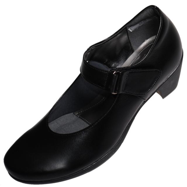 【靴のHOSHIKAWA】  『Casual Monet 8820』 カジュアルモネ パンプス 21.5cm〜24.5cm EEE クロスムース レディース マジックテープ ローヒール 日本製 本革