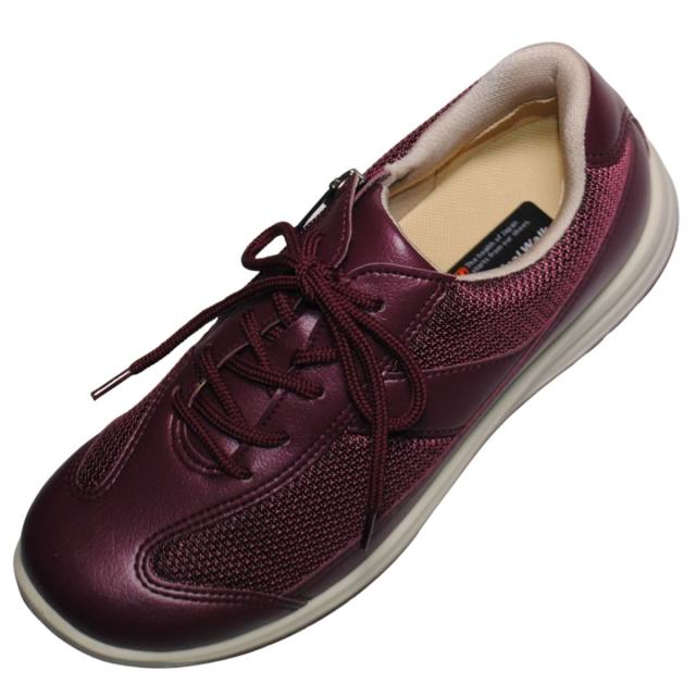 【靴のHOSHIKAWA】  『Medical Walk L030』 アサヒ メディカルウォーク 21.5cm〜25cm EEEE レディース ワイン カジュアルシューズ レースアップ 天然皮革 日本製